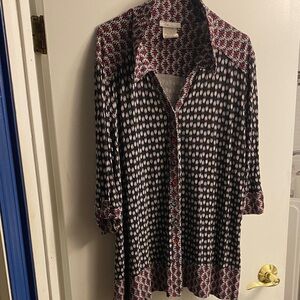 Patterned Button-Up Shirt